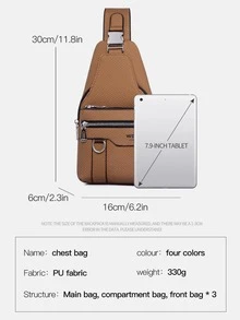 WEIXIER Unisex Sports Sling Bag, Adjustable Detachable Strap, Multi-Compartment Multi-Pocket, Multifunctional Adjustable Detachable Strap, Casual Commuter Bag, Retro Minimalist Business Style Bag, Suitable For Work, School, Travel, Commuting, Shopping, Gift For Girlfriend, Family, Friends Pouch Vintage