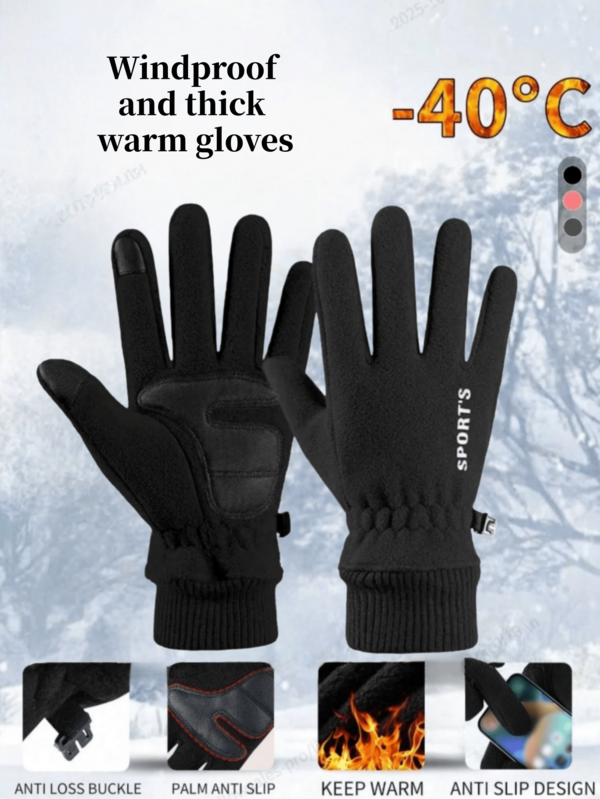 Guantes cálidos para exteriores, guantes gruesos con pantalla táctil unisex para deportes al aire libre, ciclismo, running, esquí, conducción, a prueba de viento y con protección térmica para las manos