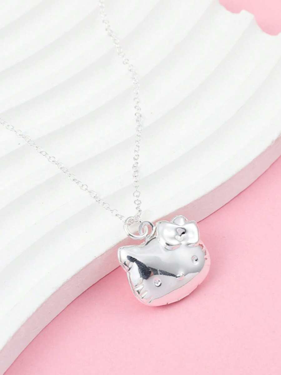 1 Set Sanrio Necklace, Includes 1 Y2K Style Necklace And 1 Openable Hello Kitty Pendant - Hello Kitty - View 1
