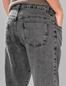 Men's Streetwear Balloon Jeans, Wide Leg, Baggy Style - Gris jaspeado - Descolorido - Ver 7