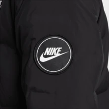 Men Letter Patched Zip Up Hooded Sports Down Coat