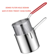 ABKOK Mini freidora, diseño de acero inoxidable 304, compacta y ahorradora de espacio