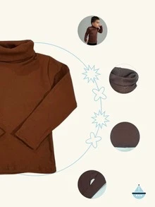 Set Of 3 Children's Turtleneck Blouses, High Neck, Casual And Elegant, Sizes 6 To 12 Years - 黑色/白色/米色 - 查看 3