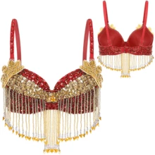 Women's Shiny Belly Dance Bra Top, Fringe Bra Top, Suitable For Halloween Theme Party Stage Performance