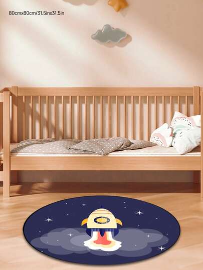 1 pieza Alfombra redonda con patrón de dibujos animados, decoración del hogar, decoración de dormitorio, alfombra pequeña, alfombra, decoración de habitación infantil, decoración del hogar, alfombra de sala de estar, alfombra pequeña de sala de estar, alfombra de dormitorio, alfombra infantil, decoración del hogar de sala de estar, alfombra de exterior, alfombra lavable