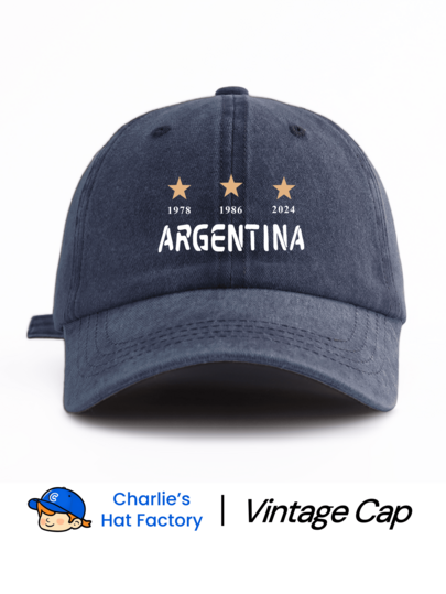 1 Pc ARGENTINA Print Washed Baseball Cap, Classic Casual Stylish Vintage Soft Sweatband Adjustable Size Lightweight Sun Protection Versatile Dad Hat, Suitable For Outdoor Sports Daily Wear Party Vacation Perfect Gift For Families And Friends