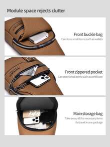 WEIXIER Unisex Sports Sling Bag, Adjustable Detachable Strap, Multi-Compartment Multi-Pocket, Multifunctional Adjustable Detachable Strap, Casual Commuter Bag, Retro Minimalist Business Style Bag, Suitable For Work, School, Travel, Commuting, Shopping, Gift For Girlfriend, Family, Friends Pouch Vintage