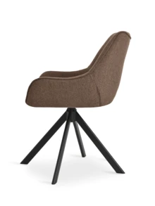Stylish Suit-Lapel Upholstered 360° Swivel Dining Chairs With Armrests And Metal Legs For Dining Room, Living Room, Office - Set Of 2 / Set Of 4 / Set Of 6 - Mocha Brown - Mocha Brown - View 9