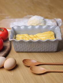 1个复古裂纹釉陶瓷面包烤盘，用于烘焙面包，陶瓷烤盘，深型，适合制作分层面包，烤箱砂锅，9 x 5英寸，不粘面包烤盘，可用于微波炉和洗碗机，长方形模具（复古白灰蓝），升级版全飞机纸箱包装 - 彩色 - 查看 2