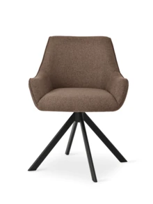 Stylish Suit-Lapel Upholstered 360° Swivel Dining Chairs With Armrests And Metal Legs For Dining Room, Living Room, Office - Set Of 2 / Set Of 4 / Set Of 6 - Mocha Brown - Mocha Brown - View 5