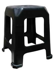 Mr. Gadgets Banco De Plástico Reforzado Uso Rudo Color Negro Ideales Para Negocio, Taquerías, Restaurantes Y Hogar Resistentes, Apilables, Ligeros Y De Alta Durabilidad 1 Pieza - Negro - Ver 1