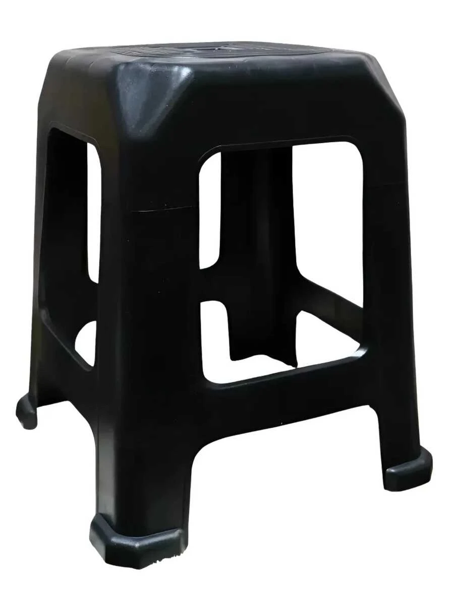 Mr. Gadgets Banco De Plástico Reforzado Uso Rudo Color Negro Ideales Para Negocio, Taquerías, Restaurantes Y Hogar Resistentes, Apilables, Ligeros Y De Alta Durabilidad 1 Pieza - Negro - Ver 1