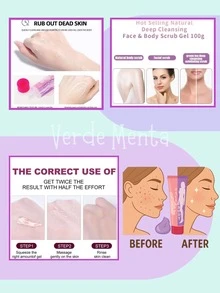 Exfoliante De Gel Scrub Para Cara Y Cuerpo, Exfoliante Corporal, Exfoliante Facial, Loción Corporal, Lavado Corporal Exfoliante gel 100 ml , con limpieza profunda poros , cara & cuerpo exfoliante Exfoliante - 1 Pza - Ver 3