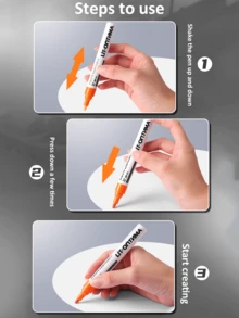 Paint Marker Pens Waterproof Oil-Resistant | Quick-Drying Fade-Proof Touch-Up Pens For Car Tire DIY, Gold Detailing & Color Restoration - Black/White/Gold/Red