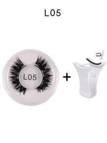 1 Pair Magnetic False Eyelash Set, Reusable No Glue False Eyelashes Japanese Eyelash Natural Long Fluffy Mink Soft Hair Eye Makeup Tool, Suitable For Beauty Travel - Multicolor - View 22