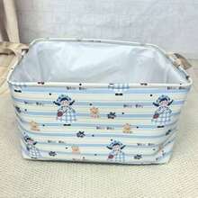 Rectangular Storage Box, Folding Canvas Fabric Storage Basket With Handle, Suitable For Organizing Family Kitchen, Boys' And Girls' Toys, Office Closet, Shelf Basket, Book Box, Room Decoration (Cute Girl, Loving Cherry)