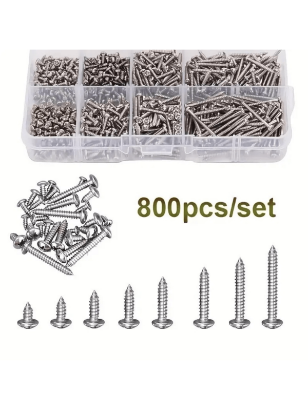 800 PCS Hanging Picture Nails - Maximum 2 Cm In Length - Combination Kit For Wall Art Decoration - Small Decorative Nails - Suitable For Outdoor Use, Auto Repair, Wood Board Joining, House Decoration - Time-Saving Nails
