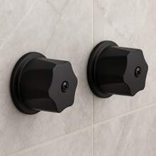 Juego De Manerales Negro Mate Para Regadera Baño Elegantes Con Chapetón