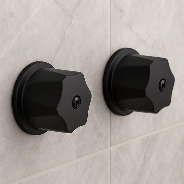 Juego De Manerales Negro Mate Para Regadera Baño Elegantes Con Chapetón