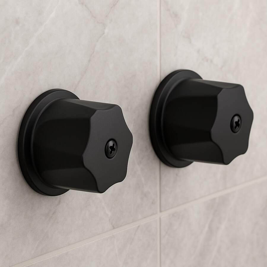 Juego De Manerales Negro Mate Para Regadera Baño Elegantes Con Chapetón