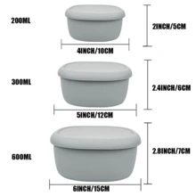 ABKOK 3pcs Reusable Silicone Bento Lunch Boxes, Microwave & Freezer Meal Prep Containers With Leak-Proof Lids, Suitable For Kitchen, Office, Picnic