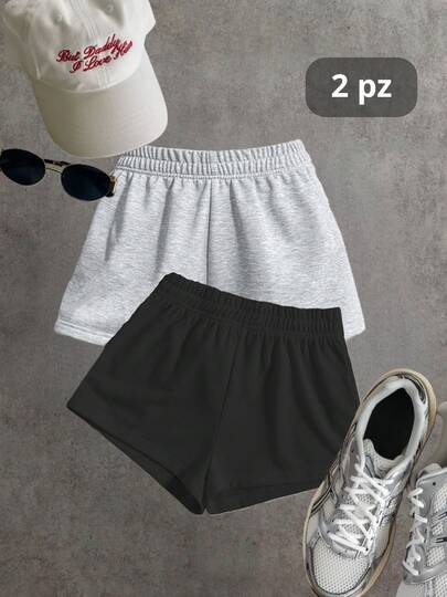 2 piezas conjunto set hort pantalón corto mujer algodón cómodo para mujer