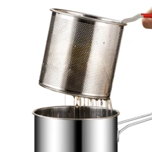 ABKOK Mini freidora, diseño de acero inoxidable 304, compacta y ahorradora de espacio