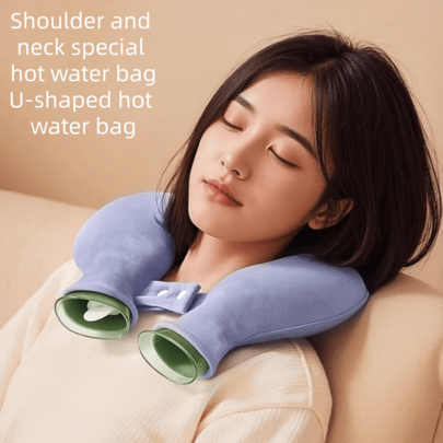 U Shape Neck Hot Water Bag - Electric Free Heating Pad For Neck And Shoulder Pain Relief, Explosion-Proof Thickened Cervical Pillow With Soft Cover