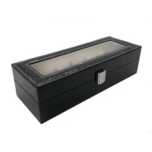 Black Watch Case For 6 Watches - 6 Grids - View 4
