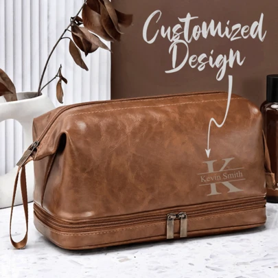 Bolsa de aseo de cuero personalizada para hombres, regalos para padrinos de boda, estuche Dopp grabado, regalo para él, bolsa de aseo de viaje, accesorio de cuero para hombres, bolsa de aseo, estuche Dopp para padrinos de boda, estuche Dopp, regalo de aniversario, bolsa de lavado, regalo personalizado, accesorio de cuero