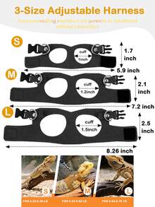 3 Sizes Bearded Dragon Harness Leash Set Adjustable Soft Leather Small Animal Vest For Reptiles, Squirrels, Rats | Easy-On-Off Design Soft Leather Reptile Walking Vest With Traction Rope For Outdoor Training, Ideal For Lizards, Ferrets, Squirrels And Pet Rats Bearded Dragon Training & Walking Essentials Escape-Proof Bearded Dragon Harness