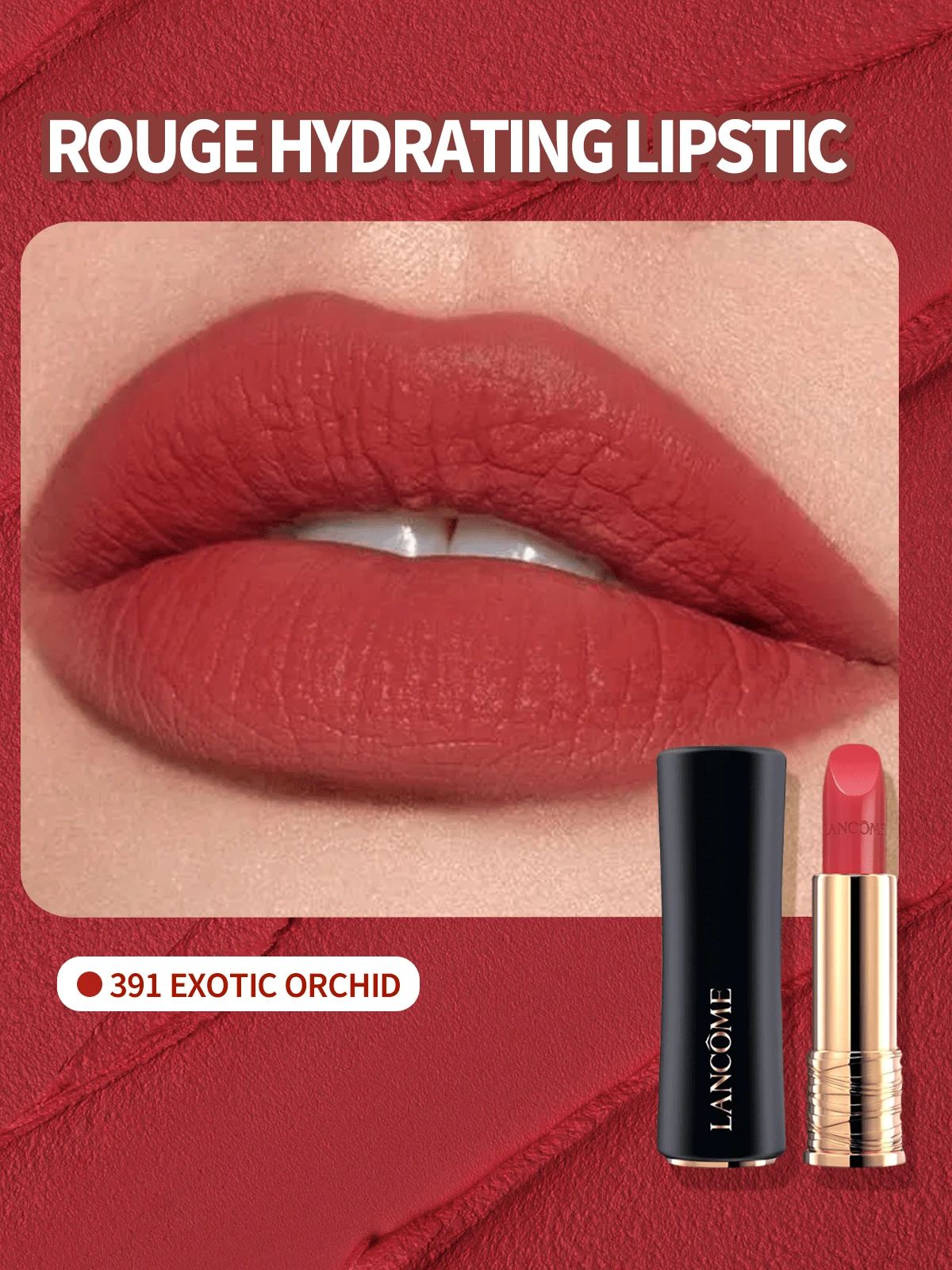 Lancôme L'Absolu Rouge 保湿霜唇膏 391 异域兰花 0.12 盎司/3.4 克 - 391 異域蘭花 - 查看 1