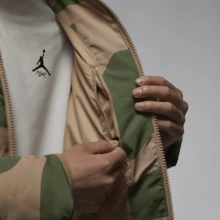Abrigo con cremallera y estampado de camuflaje para hombres - Arroz/Integral - Ver 6