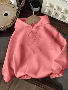 3 pcs set conjunto Sudadera Hoodie Con Gorro liso Mujer algodón comodo - Rosa negro y gris - Ver 4