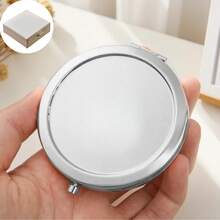 1个可定制姓名刻字的圆形化妆镜，个性化礼物，可折叠便携双面高清镜，不锈钢材质，适合伴娘、婚礼、圣诞节、母亲节、生日、毕业典礼、周年纪念日等场合，实用礼物，永恒的爱 - 多色2 - 查看 22
