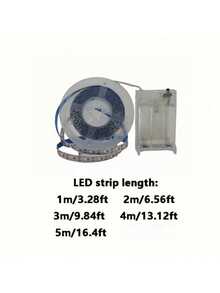 1 dải đèn LED dán tự dính chạy bằng pin (không bao gồm pin) - Tùy chọn chiều dài từ 1M đến 5M, ánh sáng trắng ấm/trắng lạnh, thích hợp cho gương trang điểm/phòng ngủ/tường TV/tủ/trần nhà, trang trí ngày lễ, quà tặng Ngày của Mẹ/Ngày Valentine & tiệc tùng, đèn LED, đèn LED phòng ngủ - Nhiều màu - Xem 4
