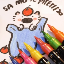 Metallic Marker 12/24/36/48/60 Double-Headed Glitter Pen - Nhiều màu - Xem 8