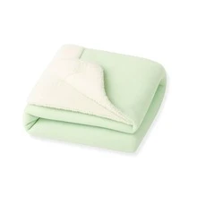 Double-Sided Baby Blanket With Sherpa Lamb Print – Super Soft And Cozy - Green - View 2