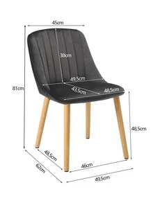 Goeurvant Modern Minimalist Vertical-Stripe Upholstered Dining Chairs With Ergonomic Back & Solid Wood Legs For Living Room, Kitchen, Bedroom - Set Of 2 / Set Of 4 / Set Of 6 - Dark Grey - Dark Grey - View 10