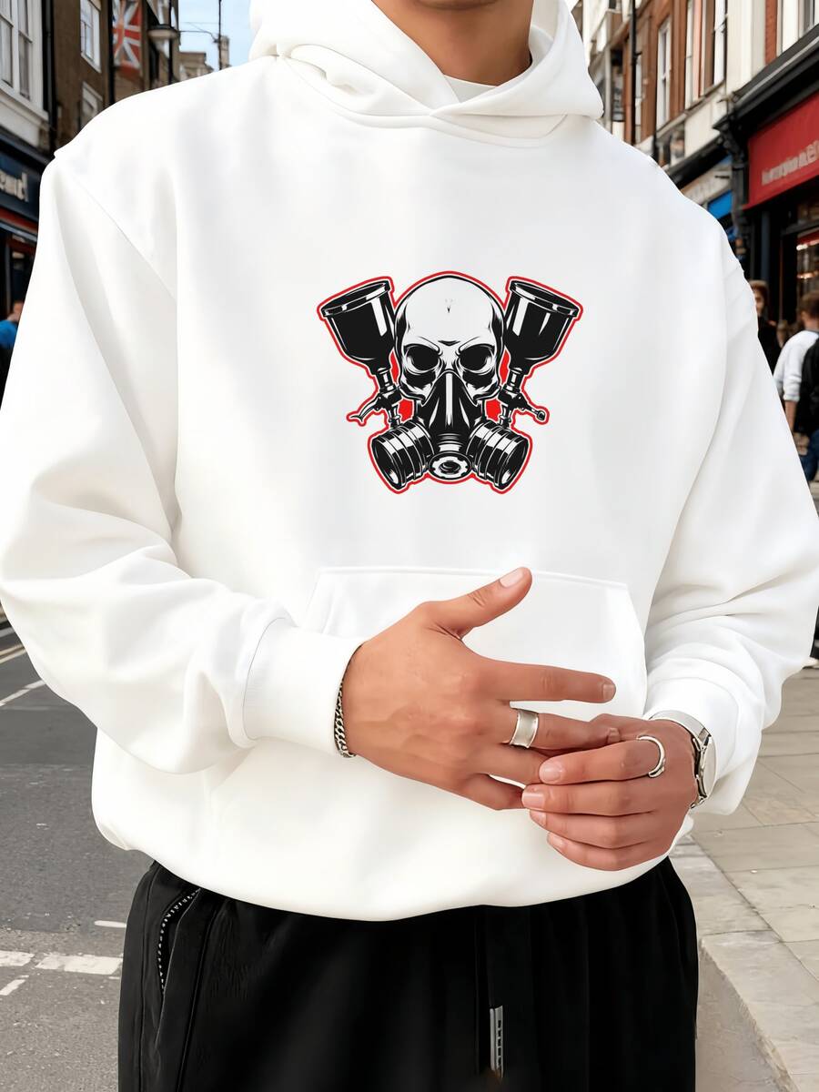 Sudadera con Capucha Transpirable para Hombres, No Retiene el Sudor, Perfecta para Primavera y Otoño, Sin Carga Durante las Actividades - Blanco - Ver 1