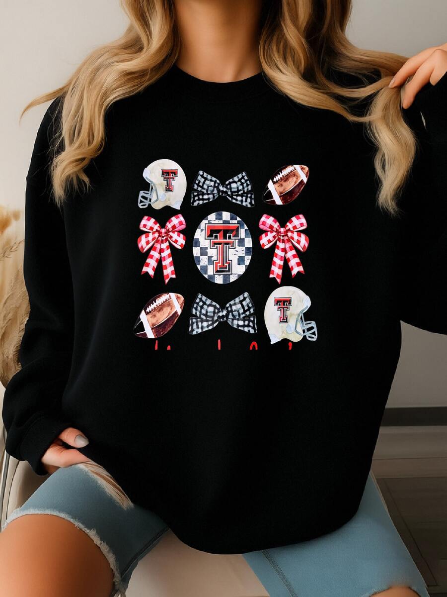 Texas Tech Sweatshirt: Game Day Unisex Tee Sweatshirt - Black - View 1