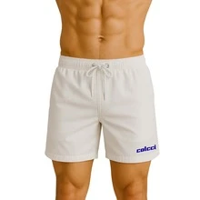 KIT 3 SHORTS COLC BERMUDA TACTEL ELASTANO ESPORTIVO ACADEMIA FITNESS DRY FIT VERÃO PRAIA CCI - Preto, Azul e Branco - Visão 9