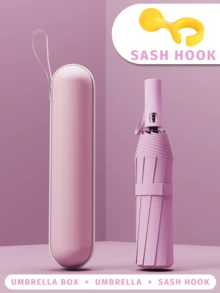 High-Quality 24-Rib Automatic Tri-Fold Design Umbrella, Windproof, Unisex, One-Click Open, Travel & Outdoor Umbrella, Casual Style, Canopy, Sturdy Ribs, Daily Commuters, Umbrella For Rain Windproof Strong, Umbrella For Rain Strong, Umbrella For Rain Cane, Umbrella For Women, Umbrella From Rain, Spring Summer Picks, Brides Maid Gifts, Room, Bedroom Decor, Bedroom Decor, Beach, Travel, For Men, For Women, Vacation,Cute Stuff - Multicolor - View 21