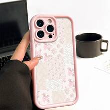 Pink Floral Patchwork Fabric Design Cute Bows  Black Phone Case For IPhone X/XS/11/12/13/14/15/16 Pro - Sleek & Durable Cover For Cool Guys & Girls, Anti-Scratch With Full Camera Protection - Perfect Unisex Gift, Stylish & Durable - Ideal Gift For Boyfriend/Girlfriend - Hồng - Xem 5