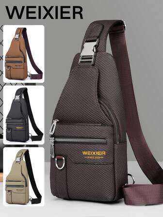  WEIXIER Unisex Sports Sling Bag, Adjustable Detachable Strap, Multi-Compartment Multi-Pocket, Multifunctional Adjustable Detachable Strap, Casual Commuter Bag, Retro Minimalist Business Style Bag, Suitable For Work, School, Travel, Commuting, Shopping, Gift For Girlfriend, Family, Friends Pouch Vintage