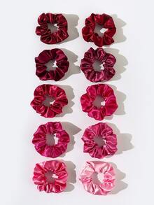 1pc/10pcs Satin Scrunchies, Suitable For Everyday Use Hair Ties Scrunchy Hair Ties, Casual Ponytail - Multicolor - View 5