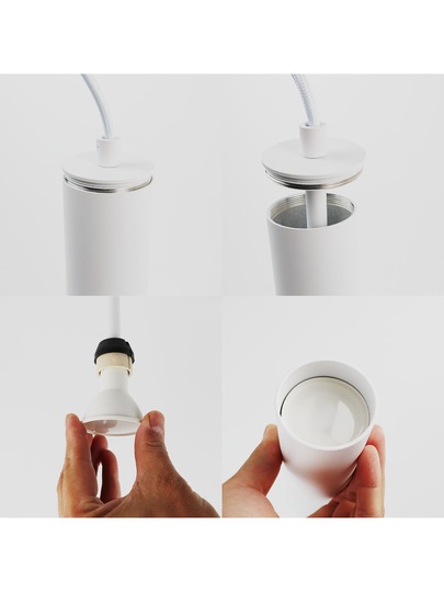 Alpinaluz Pack Of Moderne Minimalist Wit Aluminum Ceiling Hang Lamps In The Shape 20cm Tube GU10 Lamp Holder, Adjustable Height view 10