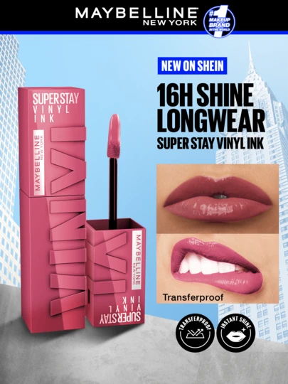Maybelline Super Stay Vinyl Ink Gloss Lipstick, Coy, Longwear, Instant Shine, Lip Gloss, Transfer-Proof Lipstick, 0.14oz/4.2ml-Lip Gloss, Transfer-Proof, Long-Lasting, Coral Mood Lipstick, Makeup, Summer Makeup,Y2K