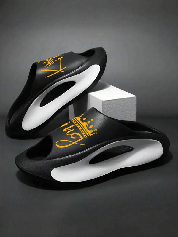 Men's Casual Street EVA Slippers, Comfortable Non-Slip Durable Sandals, Fashion Printed Design, Unisex Couples Suitable For Indoor, Outdoor, Beach, Camping, Vacation And Shower Use, Spring/Summer