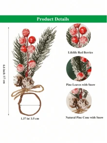 1-12pcs Woven Faux Snow Flower Pine Needle Pine Leaf Napkin Rings, Christmas Napkin Rings, Handmade Christmas Napkin Rings - Multicolor - View 3